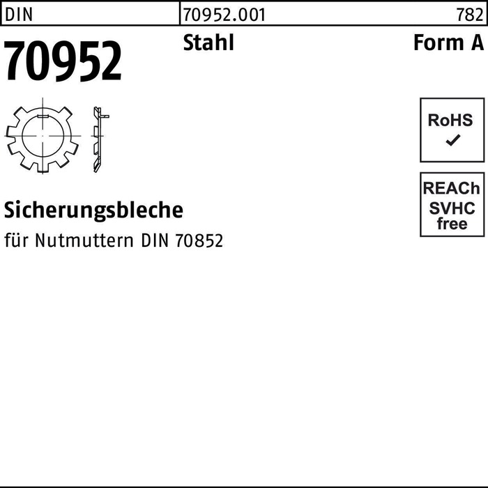 Sicherungsblech DIN 70952 A 24 Stahl f.Nutmuttern DIN70852 50 Stück