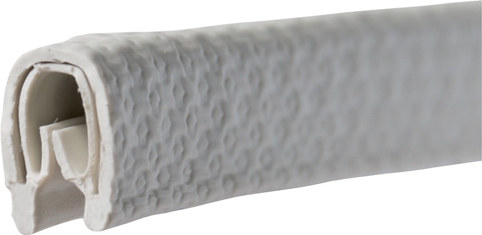Kantenschutz Klemmber.1-2mm L.10m B.6,5mm H.9,5mm weiß-grau TECWERK