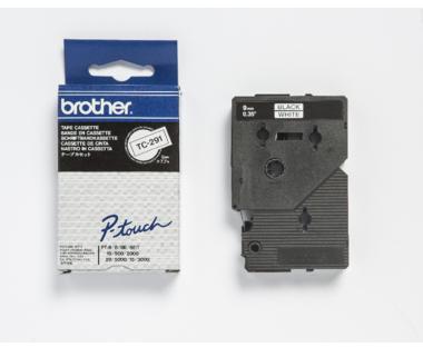 Brother Schriftbandkassette TC291 9mmx7,7m laminiert sw auf ws