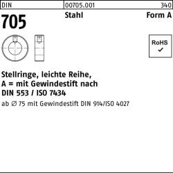 Stellring DIN 705 Gewindestift A 20x 32x14 Stahl leichte Reihe 10St.