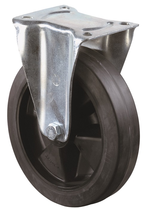 Bockrolle D.100mm Trgf.140kg Elastikgummi Platte L104xB80mm BS ROLLEN