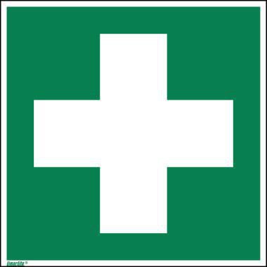 Hinweisschild Erste Hilfe Fahne E03 200x200mm PVC