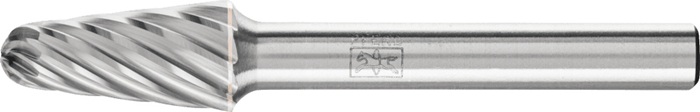 Frässtift KEL D.10mm Kopf-L.20mm Schaft-D.6mm HM Verz.INOX PFERD