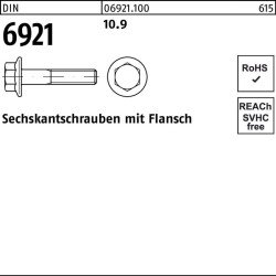 Sechskantschraube DIN 6921 Flansch M10x 50 10.9 100 Stück