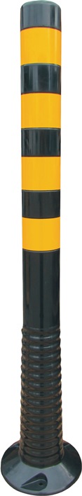Sperrpfosten Ku.schwarz/gelb D.80mm z.Aufschrauben,m.Befestigungsmat.