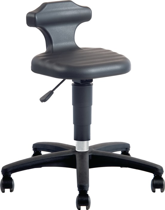 Drehhocker Flex Rl.Integralschaum schwarz Sitz-H.450-650mm m.Rückenstütze BIMOS