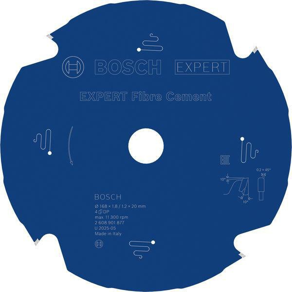 Kreissägeblatt EXPERT for Fiber Cement AD 168mm Z.4 TCG Bohr.20mm