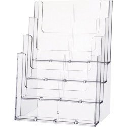 Tischprospekthalter 4 x DIN A4 hoch Ku.transp.freistehend HELIT