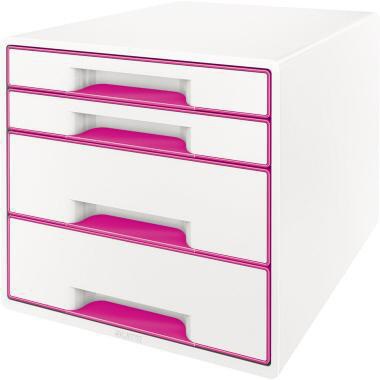 Leitz Schubladenbox WOW CUBE 52132023 4Schubfächer weiß/pink