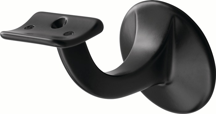 Handlaufträger 3506 Alu.ku.-besch.schwarz D.Wandplatte 56mm