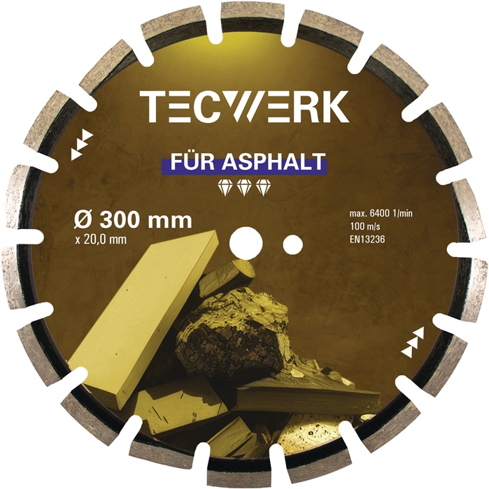 Diamanttrennscheibe ASPHALT D.350mm Bohr.20mm Seg.-H.10mm Seg.-S.3,2mm TW