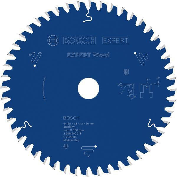Kreissägeblatt EXPERT Wood AD 165mm Z.48 WZ Bohr.20mm Schnitt-B.1,8mm HM BOSCH