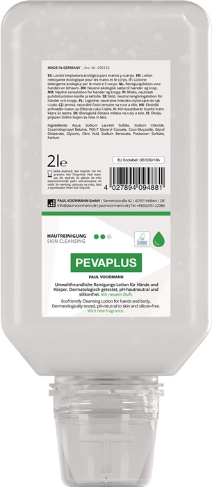 Handreinigung PEVAPLUS 2l silikonfrei,pH-neutral Softflasche PAUL VOORMANN