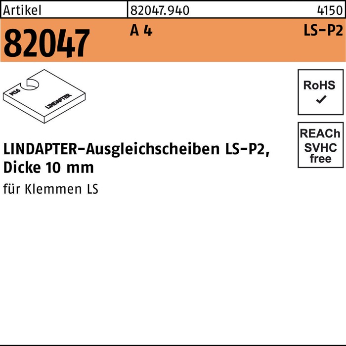 Ausgleichsscheibe R 82047 LS 16 P2 A 4 1 Stück LINDAPTER