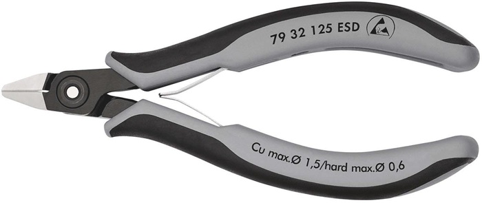 Präzisions-Elektronik-Seitenschneider L.125mm Form 3 Facette ja,sehr kl.pol.