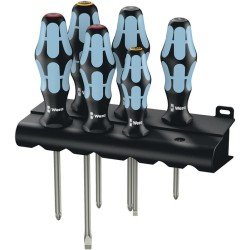 Edelstahlschraubendrehersatz 2224/3350/3355/6 6-tlg.Schlitz/PH/PZD Rundkl.2K