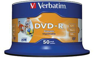 Verbatim DVD-R 43533 16x 4,7GB 120Min. 50 St./Pack.