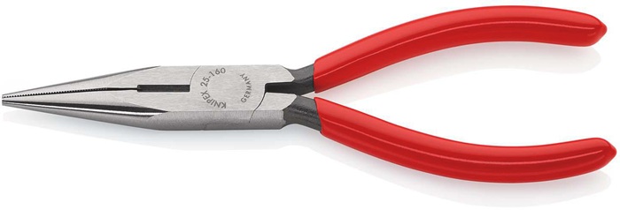 Flachrundzange L.160mm flach/rund ger.pol.Ku.-Überzug KNIPEX