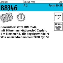 Gewindeeinsatz R 88346 FormB-SR BM 4x 6 A 2 25 Stück AMECOIL