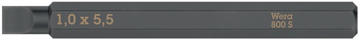 Bit 800 S f.Schlitzschrauben 5,5mm L.70mm 1/4 Zoll C6,3 Schneidenstär 1,0mm WERA