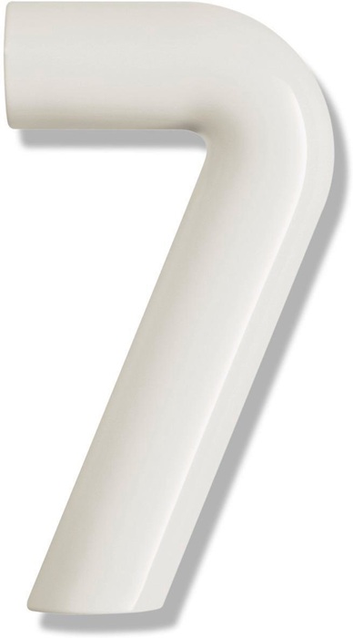 Hausnummer Ziffer 7 Spezial-Polyamid 99 reinweiß 165mm D.33mm HEWI