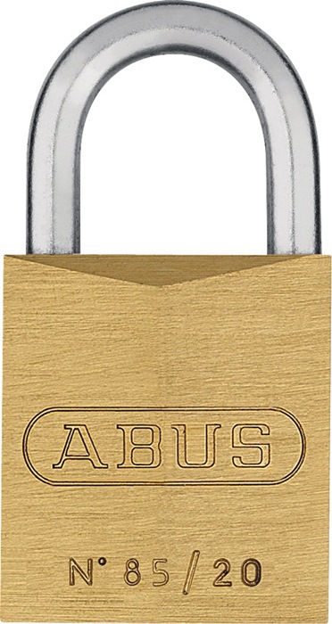Zylindervorhangschloss 85/20 gl Schlosskörper-B.21mm MS gl.0393 ABUS