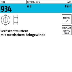Sechskantmutter DIN 934 M24x 1,5 A 2 (- 70) 10 Stück