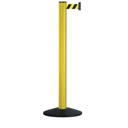 Gurtpfosten einfach D83xH1000mm Pfosten gelb Gurt gelb/schwarz VIA GUIDE