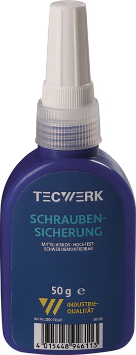 Schraubensicherung 50g hf.mv.grün Flasche TECWERK
