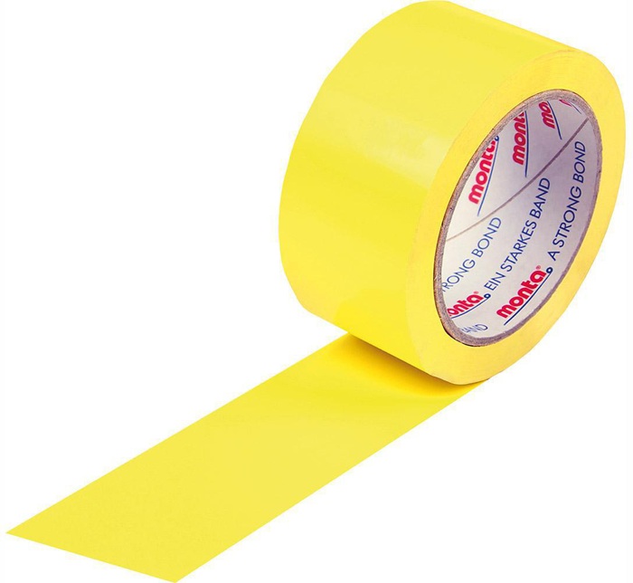 Klebeband monta 250F Breite 50mm Länge 66m Stärke 57µ PVC gelb leise MONTA