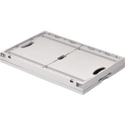 Faltbox L600xB400xH323mm Inh.67l hellgrau o.Deckel PP Durchfassgriffe