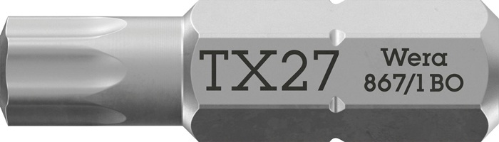Bit 867/1 Z 1/4 Zoll TX 27 L.25mm TORX® BO i6-KT.1/4 Zoll WERA
