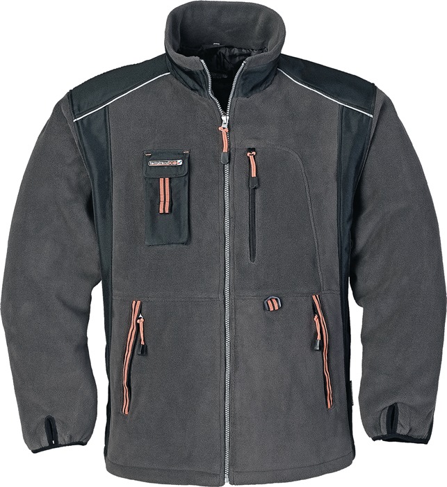 Fleecejacke Gr.XXL dunkelgrau/schwarz/orange TERRATREND