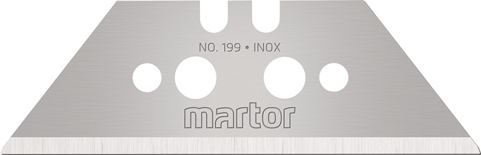 Trapezklinge Nr.199 L60xB19xS0,63mm m.Lochung 10 St./Spender MARTOR