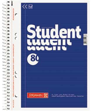BRUNNEN Collegeblock 1067951 A5 liniert 80Bl blau