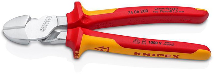 Kraftseitenschneider L.200mm VDE Form 0 Mehrkomp.-Hüllen KNIPEX