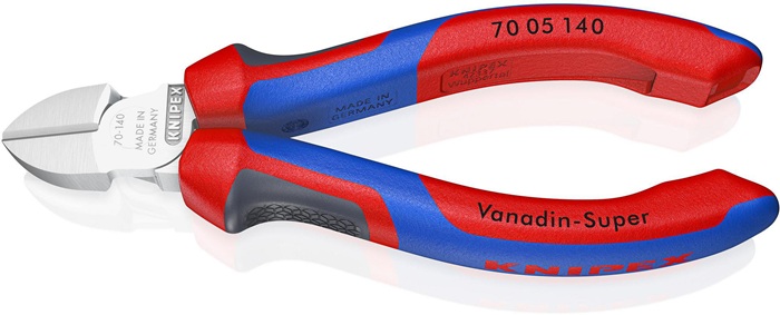 Seitenschneider L.140mm Kopf verchr.m.Mehrkomp.-Hüllen KNIPEX