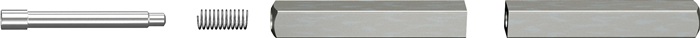 Panik-Stift 120 FS SECURE 4-KT.9mm TS 107-113mm geteilter Vollstift OGRO