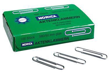 NORICA Büroklammer 2260 50mm glatt verzinkt 100 St./Pack.