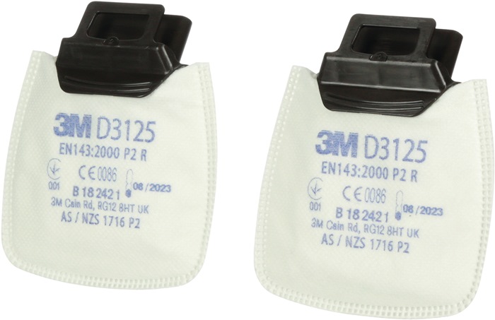 Rundpartikelfilter D3125 EN143:2000/A1:2006 P2R f.Ser.Secure Click 2 St./Btl.3M