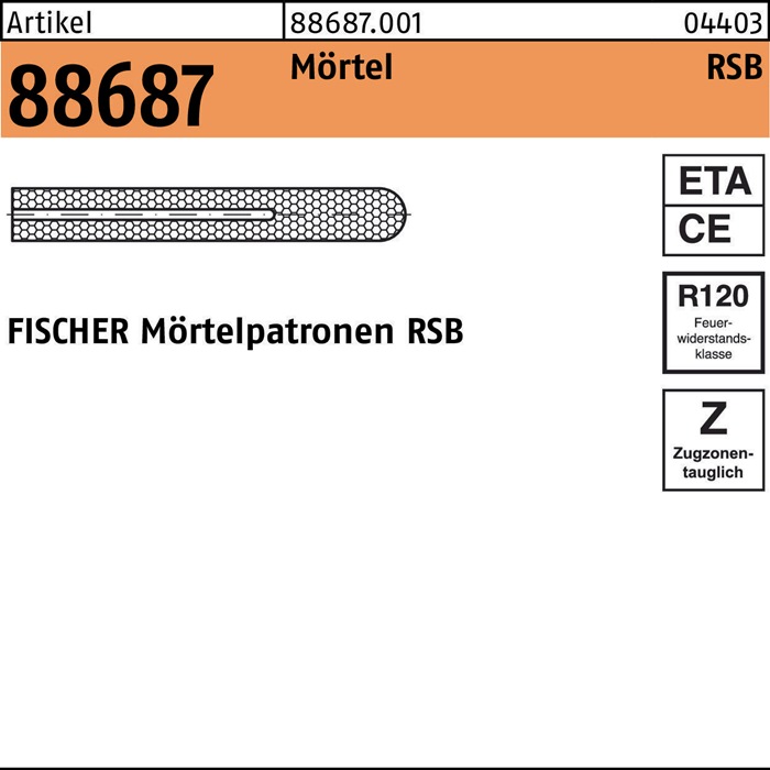 Mörtelpatrone R 88687 RSB 10 mini 10 Stück FISCHER