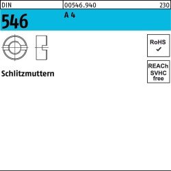 Schlitzmutter DIN 546 M6 A 4 100 Stück