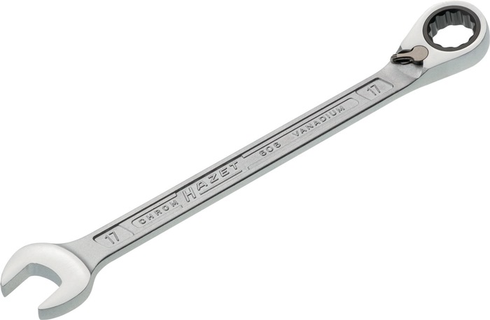 Maulringratschenschlüssel 606 SW 17mm L.242,2mm umschaltbar,Rings.15Grad HAZET
