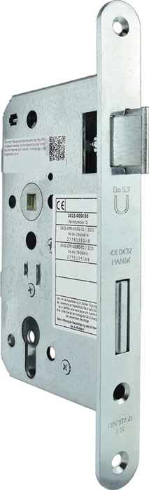 Panik-Einsteckschloss 1007PPGR Fkt.D rd.24/65/72/9mm DIN re.STA verz.o.W.