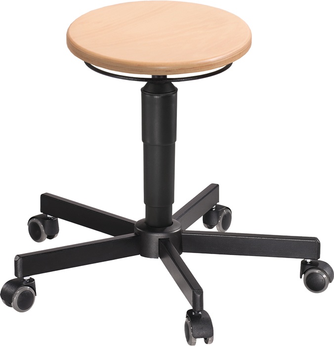 Drehhocker m.Rl.Buche schwarz Sitz-H.400-530mm Hocker MEY