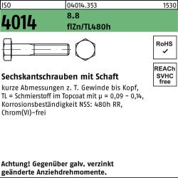 Sechskantschraube ISO 4014 Schaft M6x35 8.8 flZnnc 480h-L 200St.