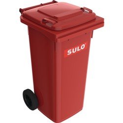 Müllgroßbehälter 120l HDPE rot fahrbar,n.EN 840 SULO