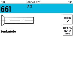 Senkniete DIN 661 8x 20 A 2 50 Stück