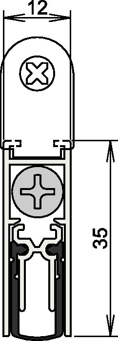 Türdichtung Doppeldicht® M-12/35 1-392 1-s.L.958mm Alu.silberf.HLT ATHMER