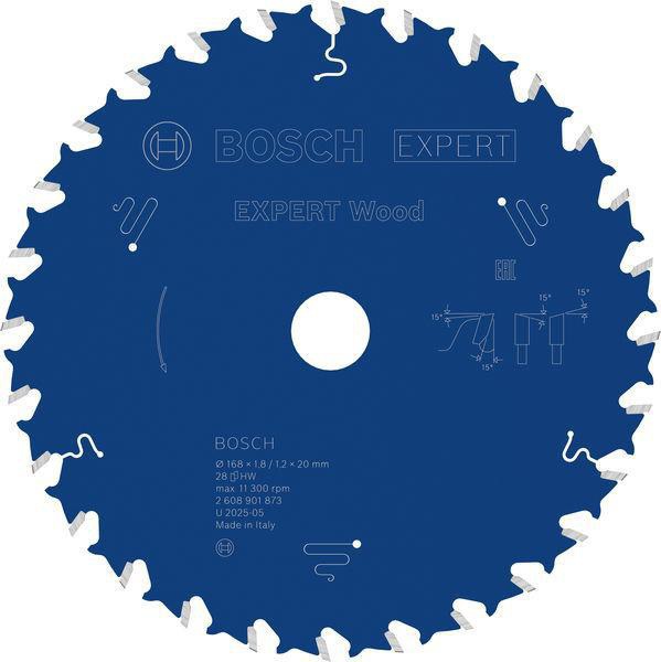 Kreissägeblatt EXPERT for Wood AD 168mm Z.28 WZ Bohr.20mm Schnitt-B.1,8mm BOSCH
